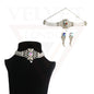 Necklace Earrings Set Crystal Pearl Choker Traditional Beads Girls Jewellery Set