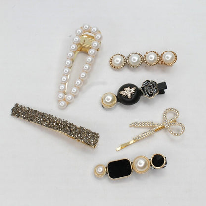 Pearls Hair Clips Rhinestone Diamonds Hair Pins korean Clip Headwear Styling