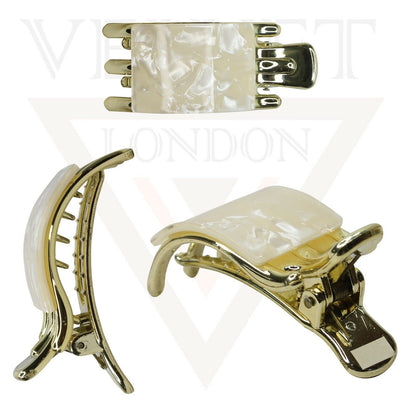 Hair Claw Clips Marble French Style Hair Jaw Golden Kimono Clips Clamp Barrette