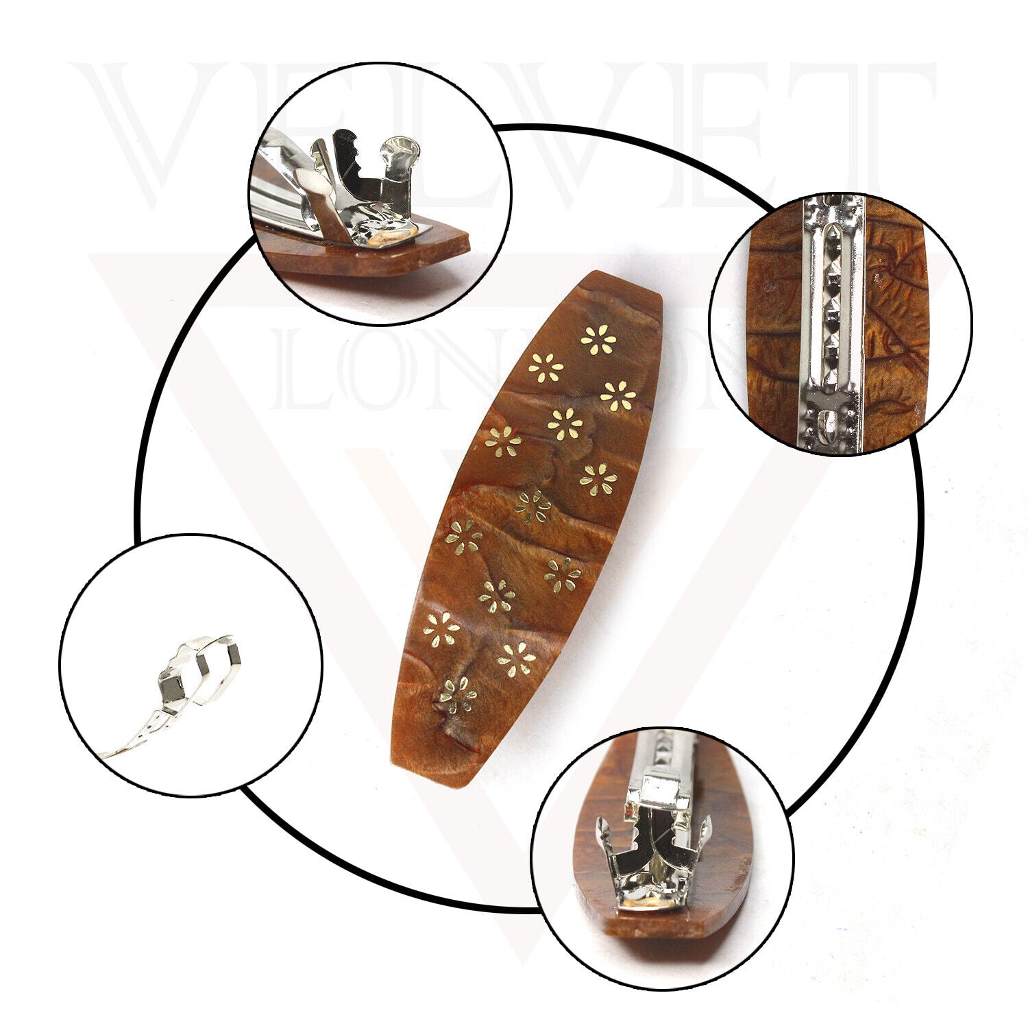 Hair Clips Snap Hair Barrettes Classic Automatic Acrylic Tortoise Flower Clips