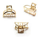 Golden Mini Hair Claw Metal Tiny Hair Jaw Clips Hair Clamp Small Barrattes 2pcs