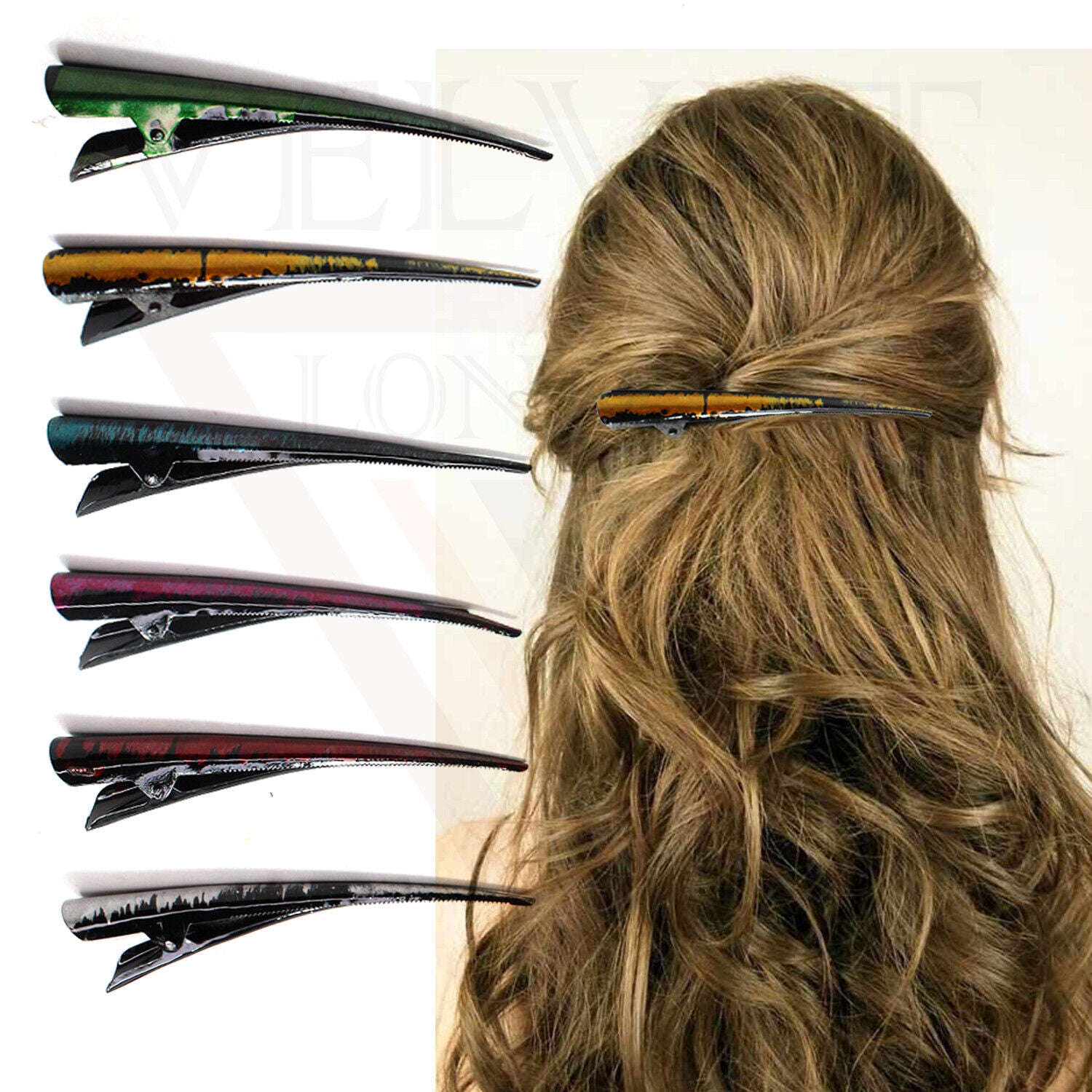 Duckbill Hair Clip Metal Crocodile Barrettes Teeth Long Hair Styling Clips Salon