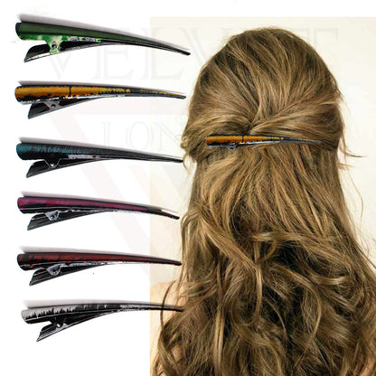 Duckbill Hair Clip Metal Crocodile Barrettes Teeth Long Hair Styling Clips Salon