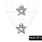 2x Metal Hair Claw Silver Star Clips Non-Slip Tiny Hair Jaw Clamp Accessories
