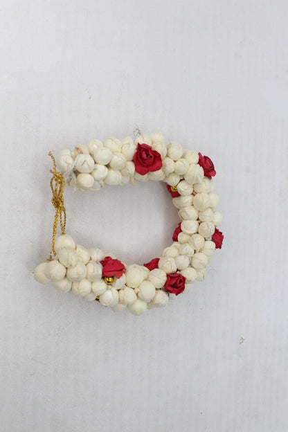 Hair Styling Juda Jasmine & Rose Gajra Floral Bun Artificial Flower Wedding 
