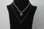 Chain Necklace 2 Layers Silver Chain Choker White Beads Pearl Jewelry Necklace