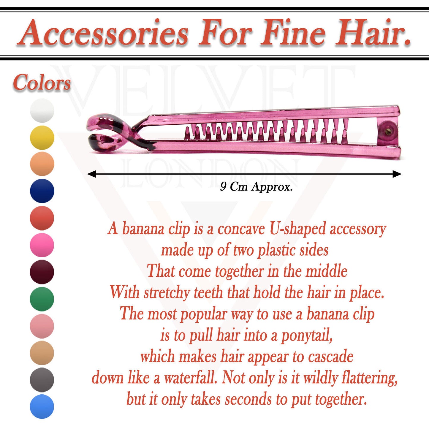 Barley Twist Hair Comb Banana Hair Clip Ponytail Clamp Grip Slide Fish Clip