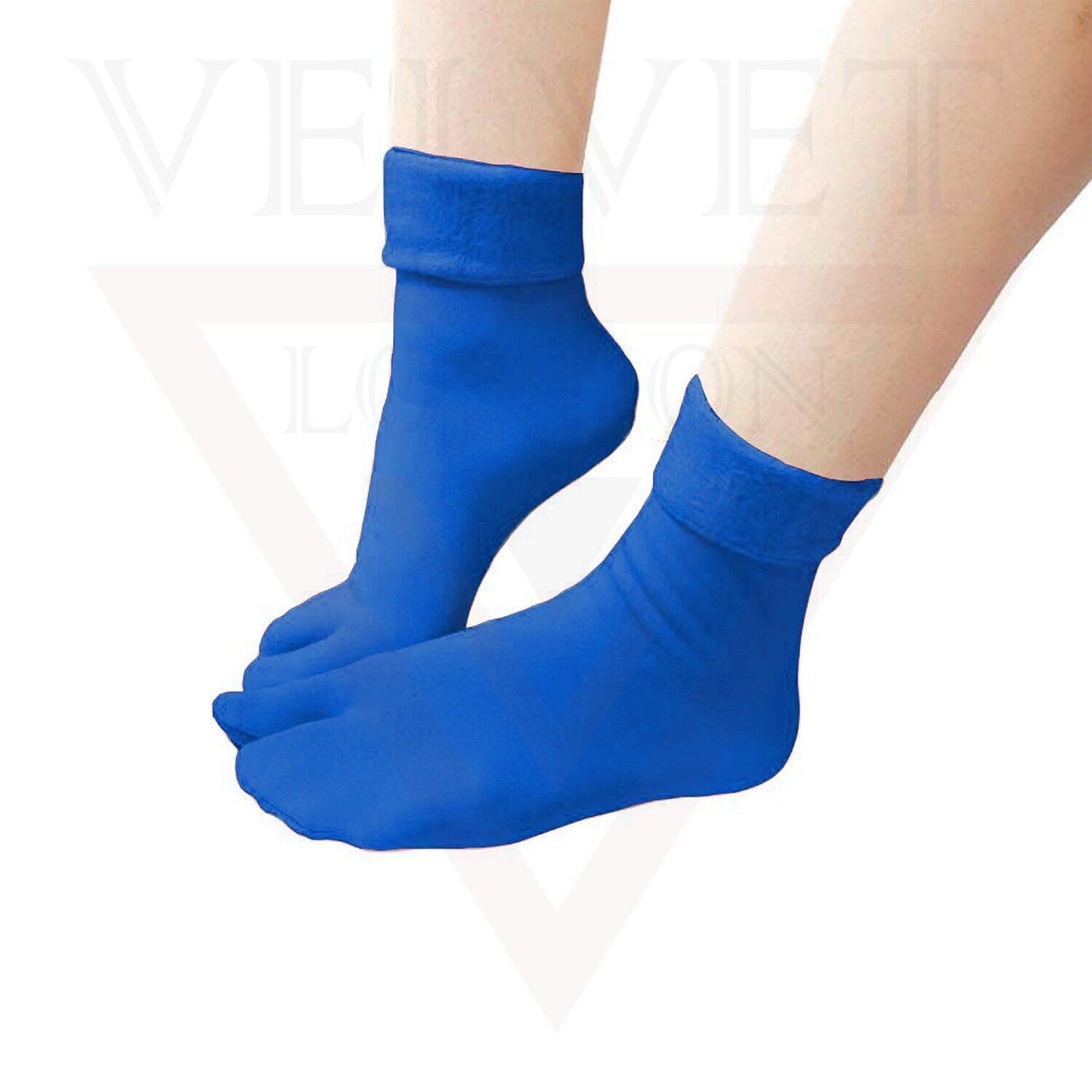 Fluffy Blue Velvet Socks Thumb Thermal Socks Winter Thick Socks Bed Snow Sock