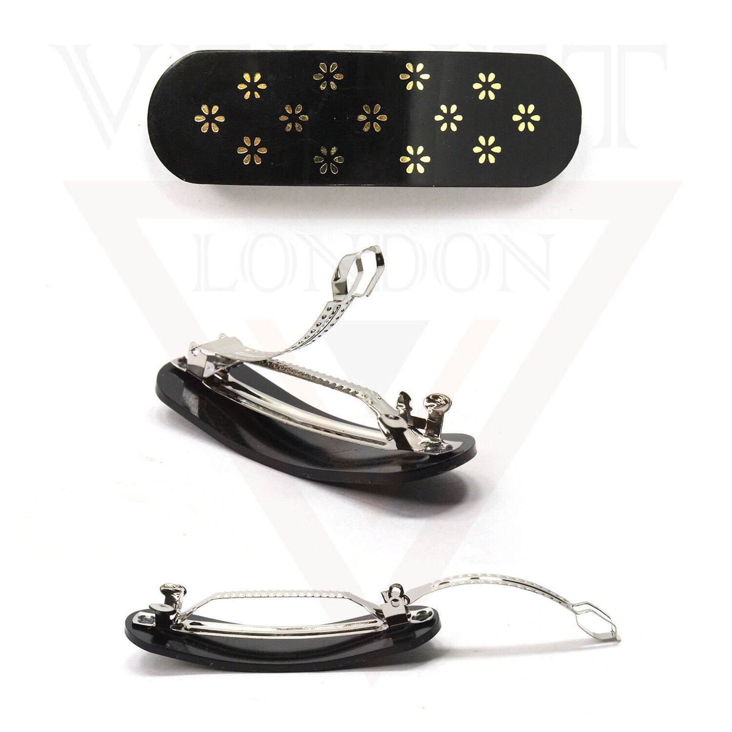 Flower Hair Clip Snap Hair Barrettes Classic Automatic Acrylic Tortoise Clip Pin
