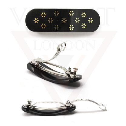 Flower Hair Clip Snap Hair Barrettes Classic Automatic Acrylic Tortoise Clip Pin