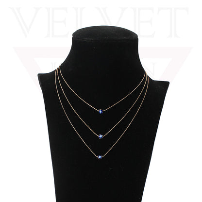 Trendy Golden Multi Layer Chain Necklace Oxidised Evil Eye Pendant Beachwear