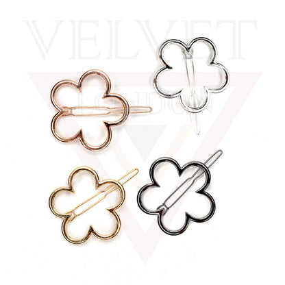 4x Hair Clip Metal Flower Hair Pins French Sliders Clip Grip Styling Accessories