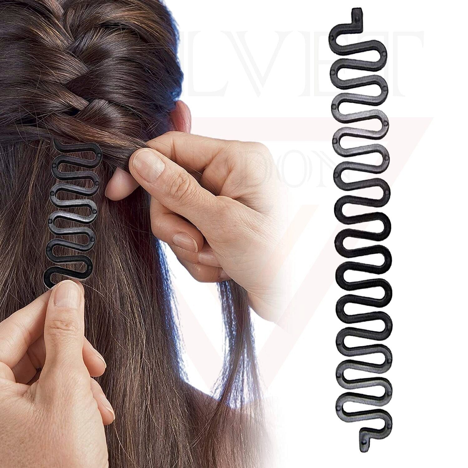 12x Hair Styling Tools Black French Hair Braiding Hook Magic Hair Twist Braider