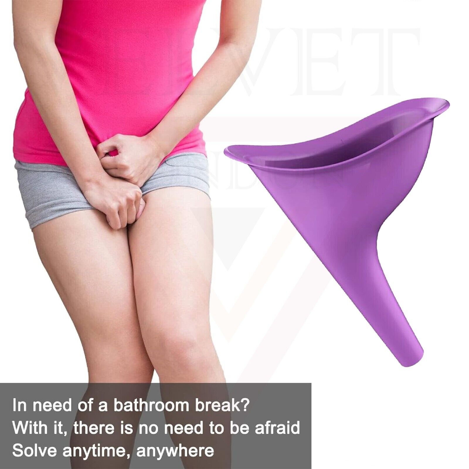 Portable Female Urination Device Reusable Silicone Urinal Funnel For Women New