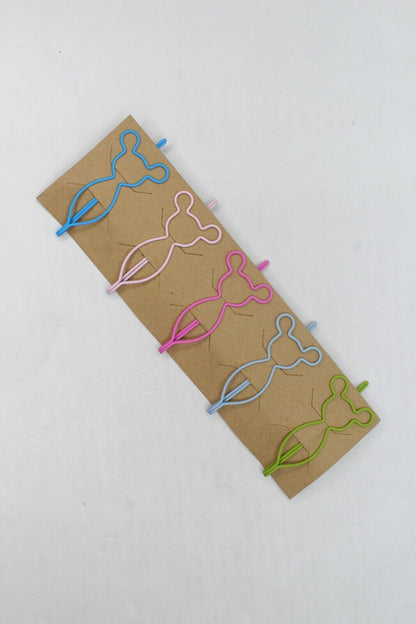 5x Hair Clips Pastel Hair Pins Set Geometric Girls Metal Colourful Bobby Grips