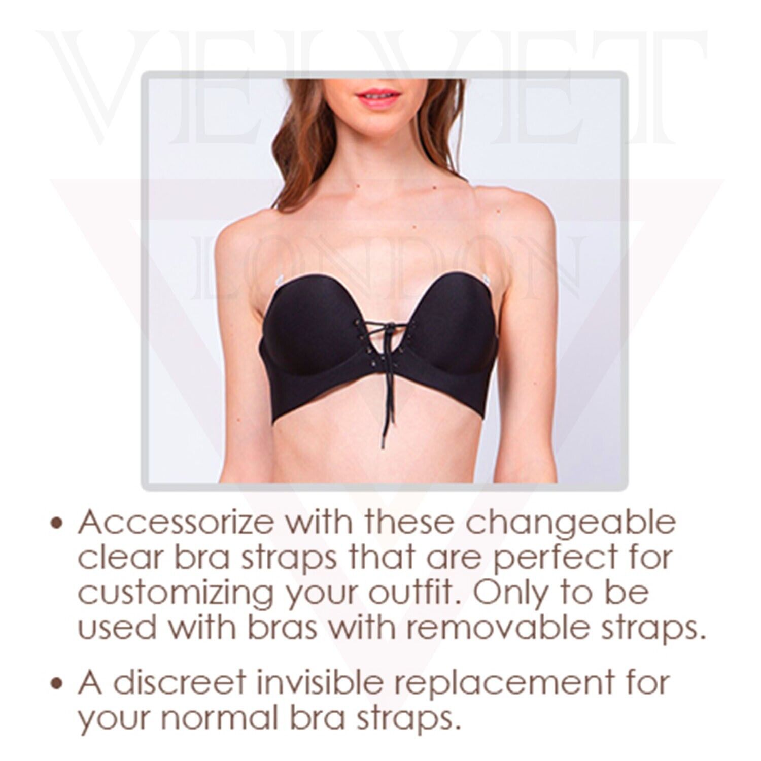 Non-Slip Invisible Clear Bra Straps ransparent Replacement Bra Shoulder Straps