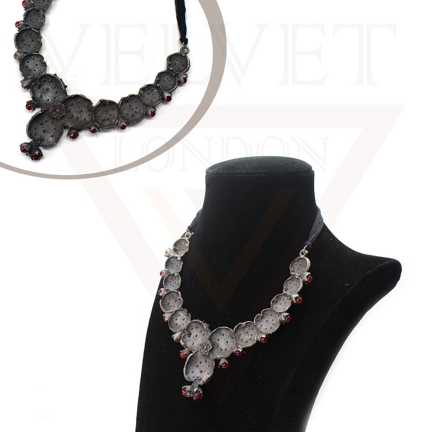 Jewellery Sets Antique Oxidized Traditional Boho Ethnic Necklace Earrings Ring