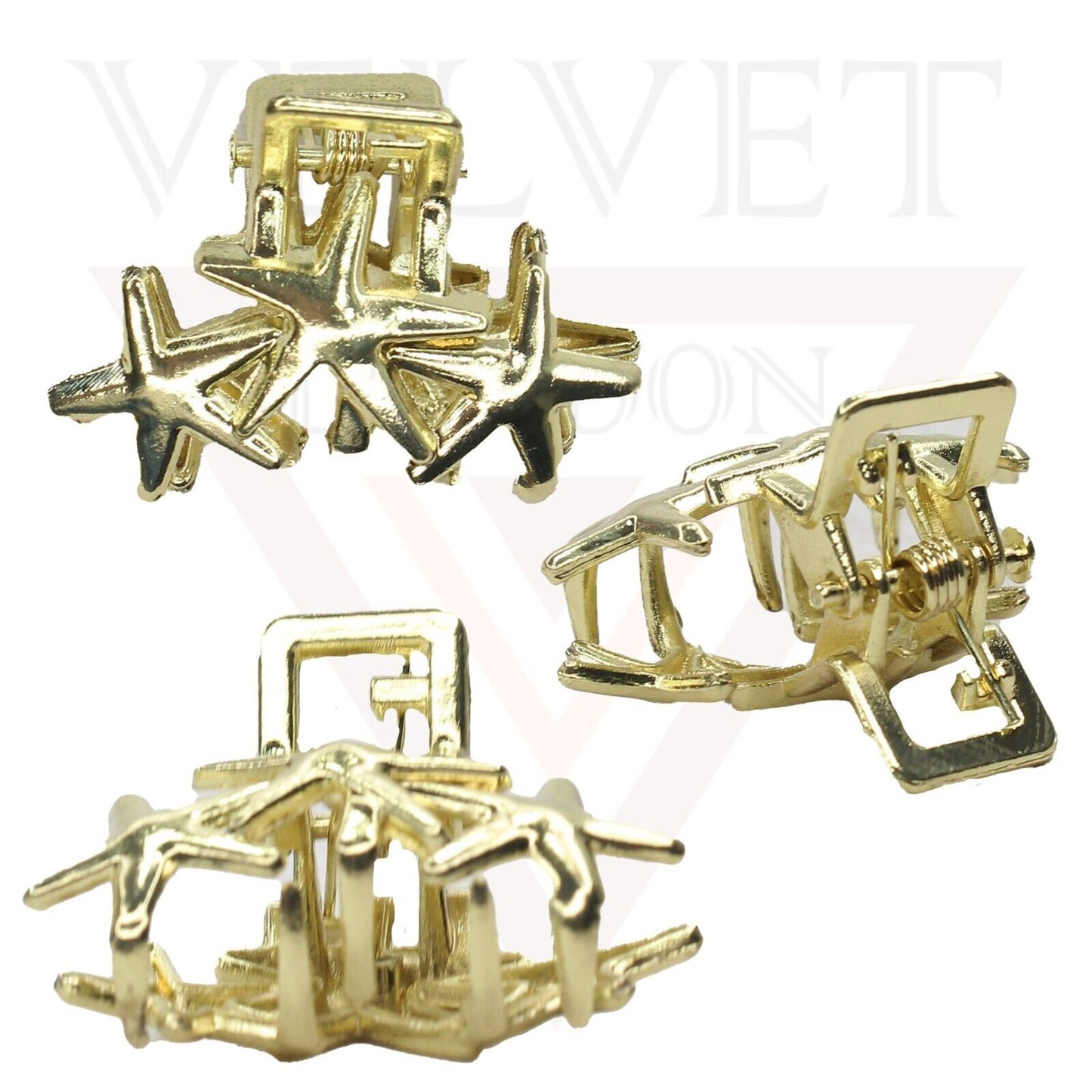 Golden Mini Hair Claw Metal Tiny Hair Jaw Clips Hair Clamp Small Barrattes 2pcs