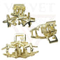 Golden Mini Hair Claw Metal Tiny Hair Jaw Clips Hair Clamp Small Barrattes 2pcs