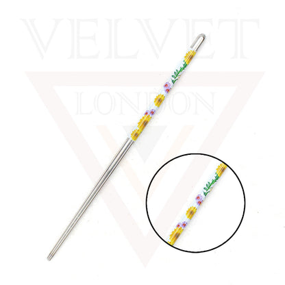 1x Metal Hair Sticks Bun Holder Floral Chignon Hairpin Hair Stylish Chopstick