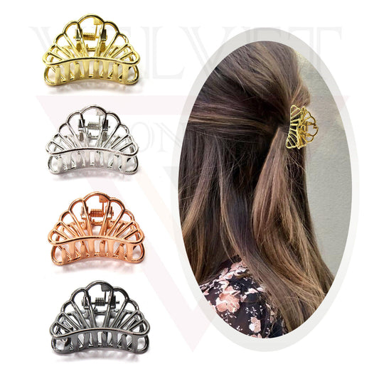 Hair Claw See Shall Shape Metal Non-Slip Hair Clip Pin Clamp Clutchers Barrettes