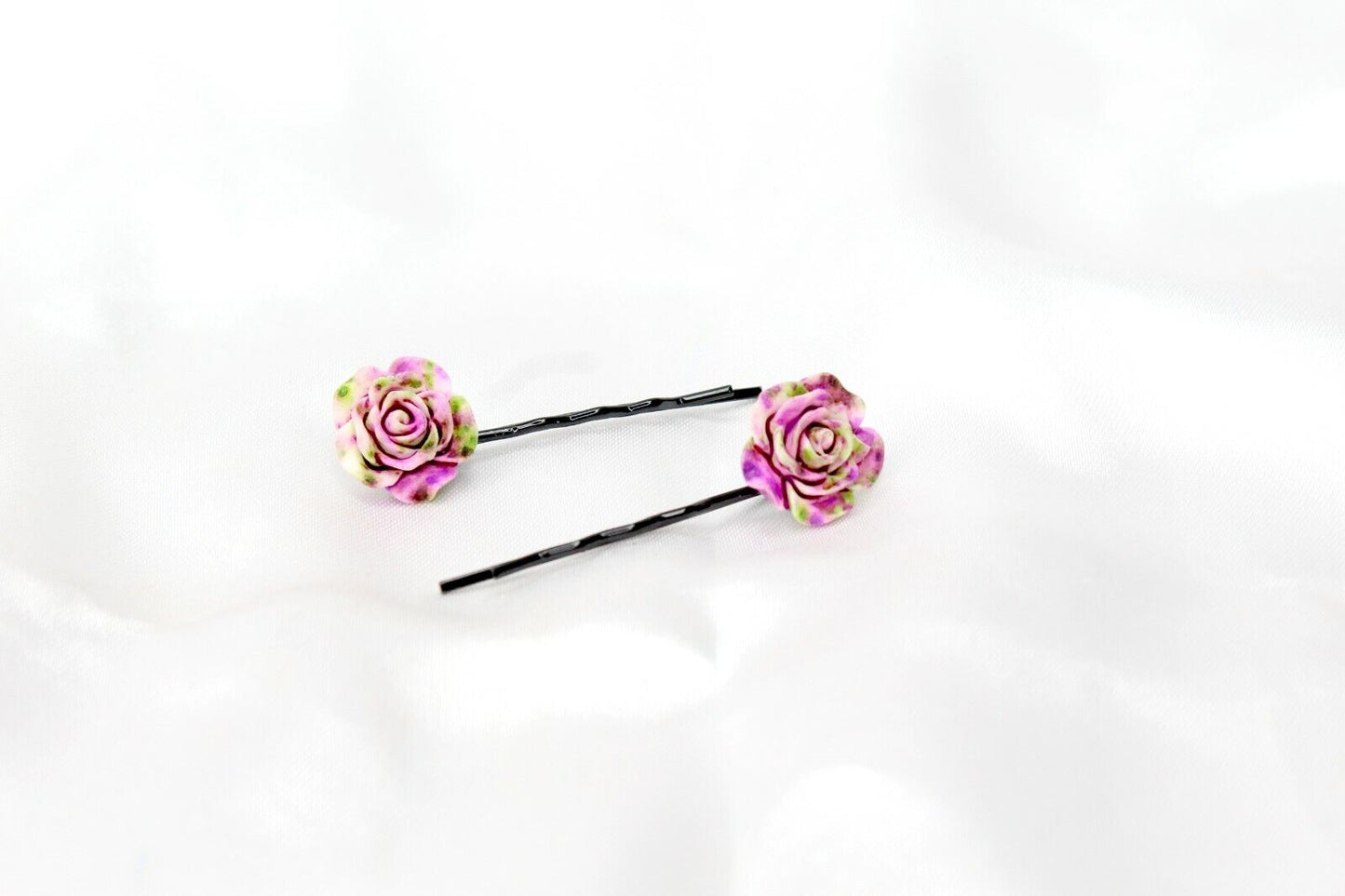 20x Hair Pins Colorful Rose Flower Bobby Pins Hair Clips Metal Grips Slide Pins