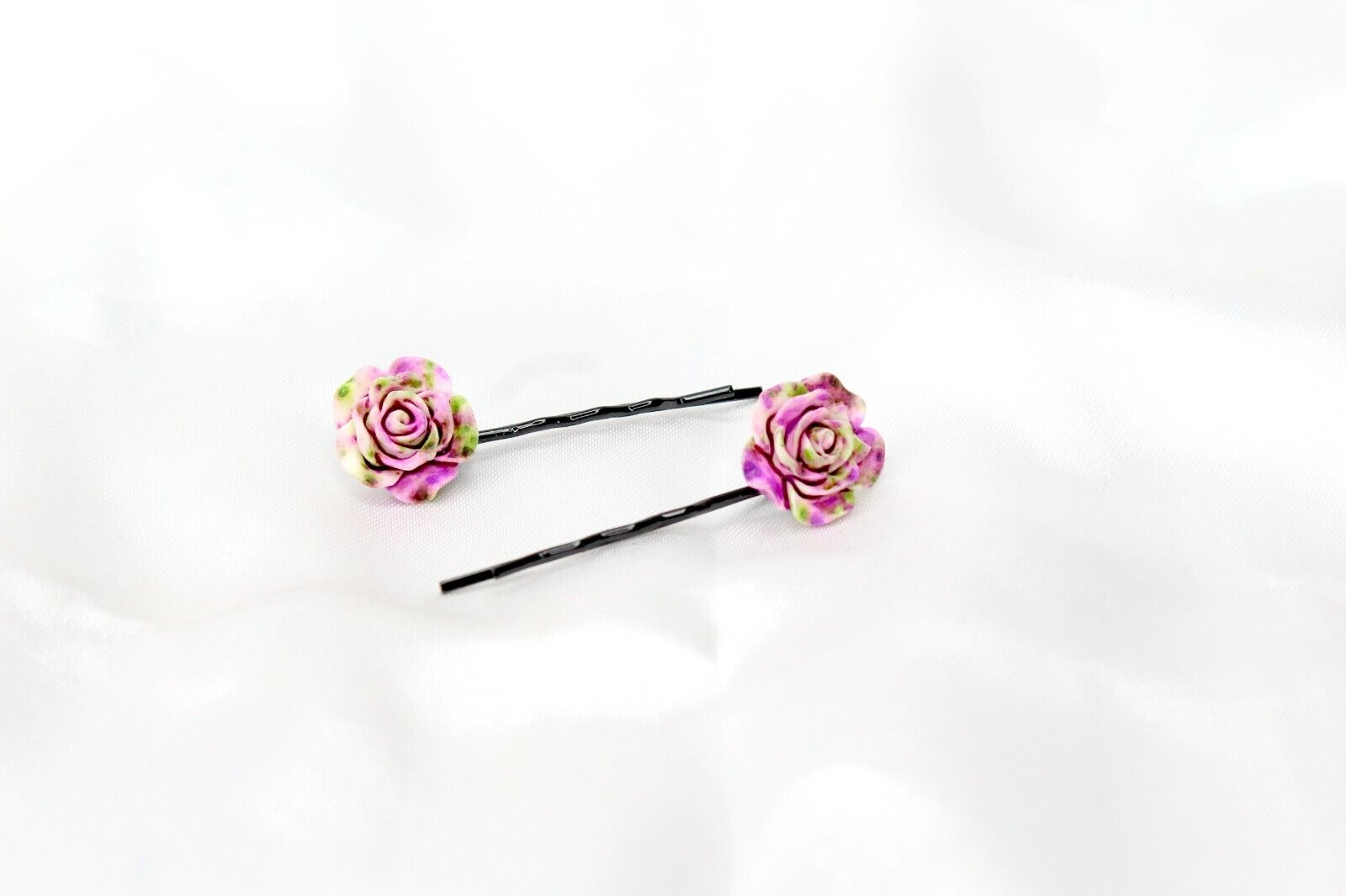 20x Hair Pins Colorful Rose Flower Bobby Pins Hair Clips Metal Grips Slide Pins