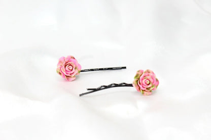 20x Hair Pins Colorful Rose Flower Bobby Pins Hair Clips Metal Grips Slide Pins