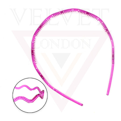 Wavey Hair Band Clear Hair Hoop With Teeth Comb Grip Headband Solid Headwears UK