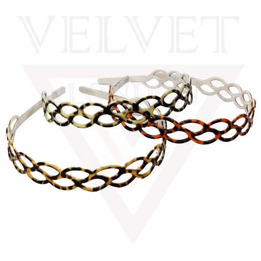 Tiger Print Hair Bands Infinity Shape Skinny Headband Teeth Combs Hair Hoop