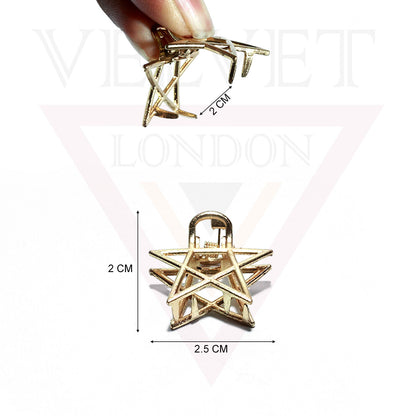 2x Hair Claw Metal Star Metalic Hair Jaw Clip Non-Slip Pins Hair Accessories