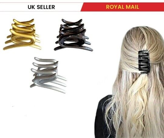 3x Hair Clip French Comb Crab Two Side Interlocking Pin Hair Styling Accessories