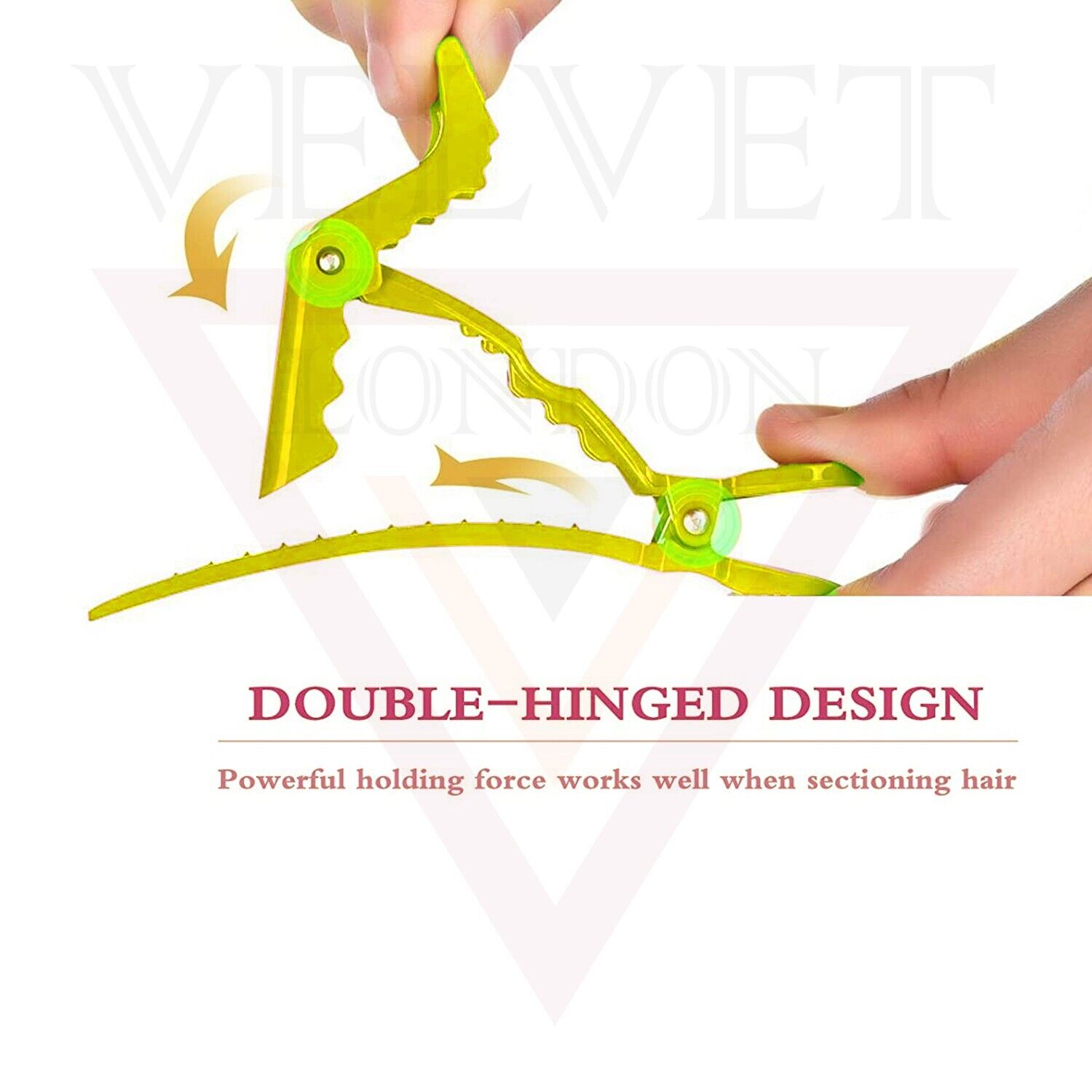 6x Crocodile Hair Clips Hair Clamp Salon Sectioning Clips Yellow Professional