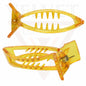 Banana Mirchi Hair Clips Transparent Comb Non-slip Ponytail Holder Clamp Grip