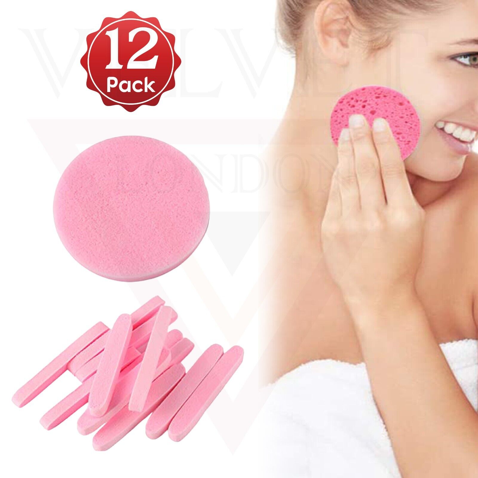 12x Facial Sponges Compressed Face Sponge Cleaning Sponge for Facial Makeup New