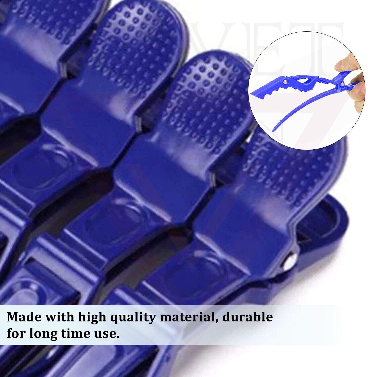 6x Blue Crocodile Salon Sectioning Clamps Professional Hair Clips Hairdressing