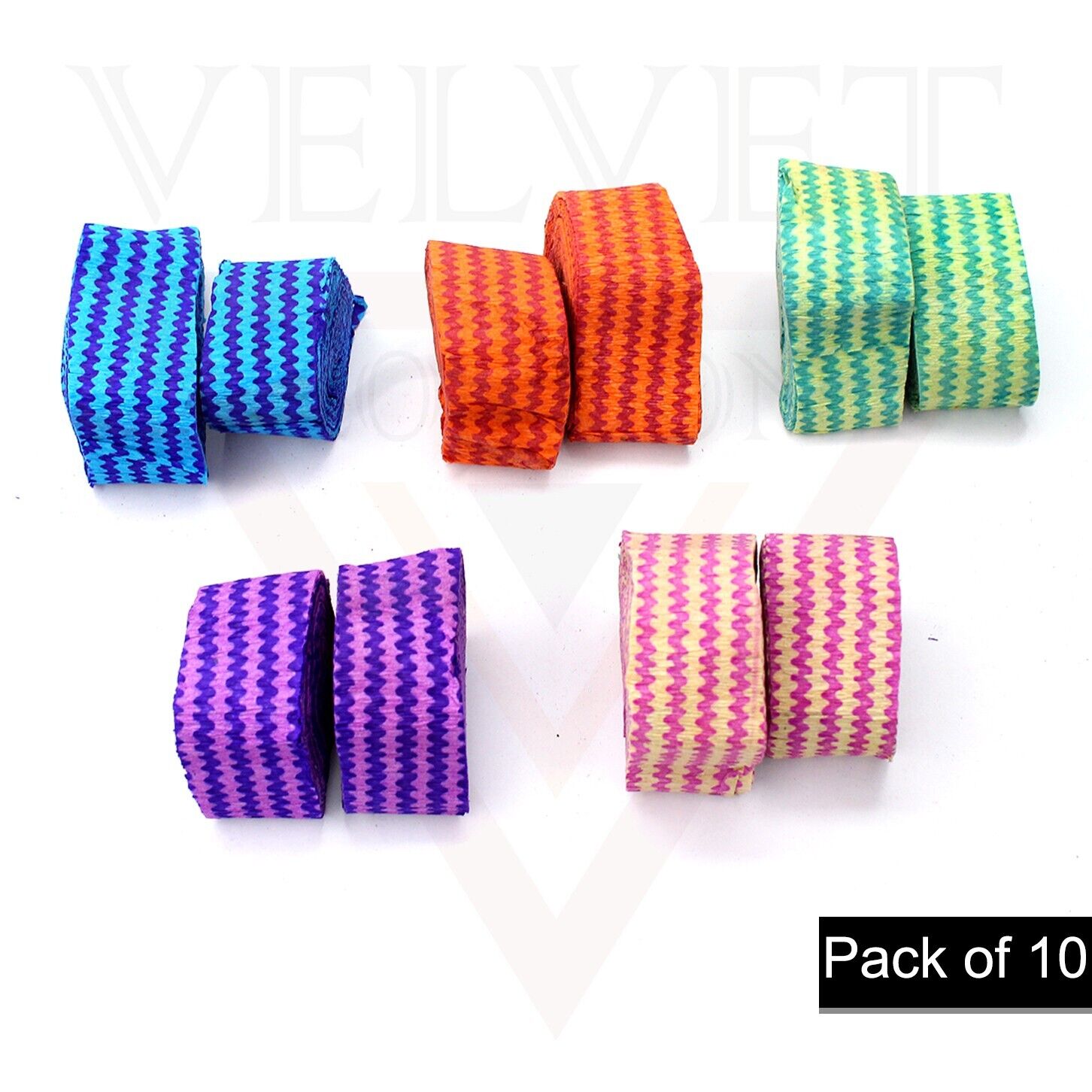 10xCrepe Paper Streamer Lining Design Ribbon Party Decoration Birthday Festival 