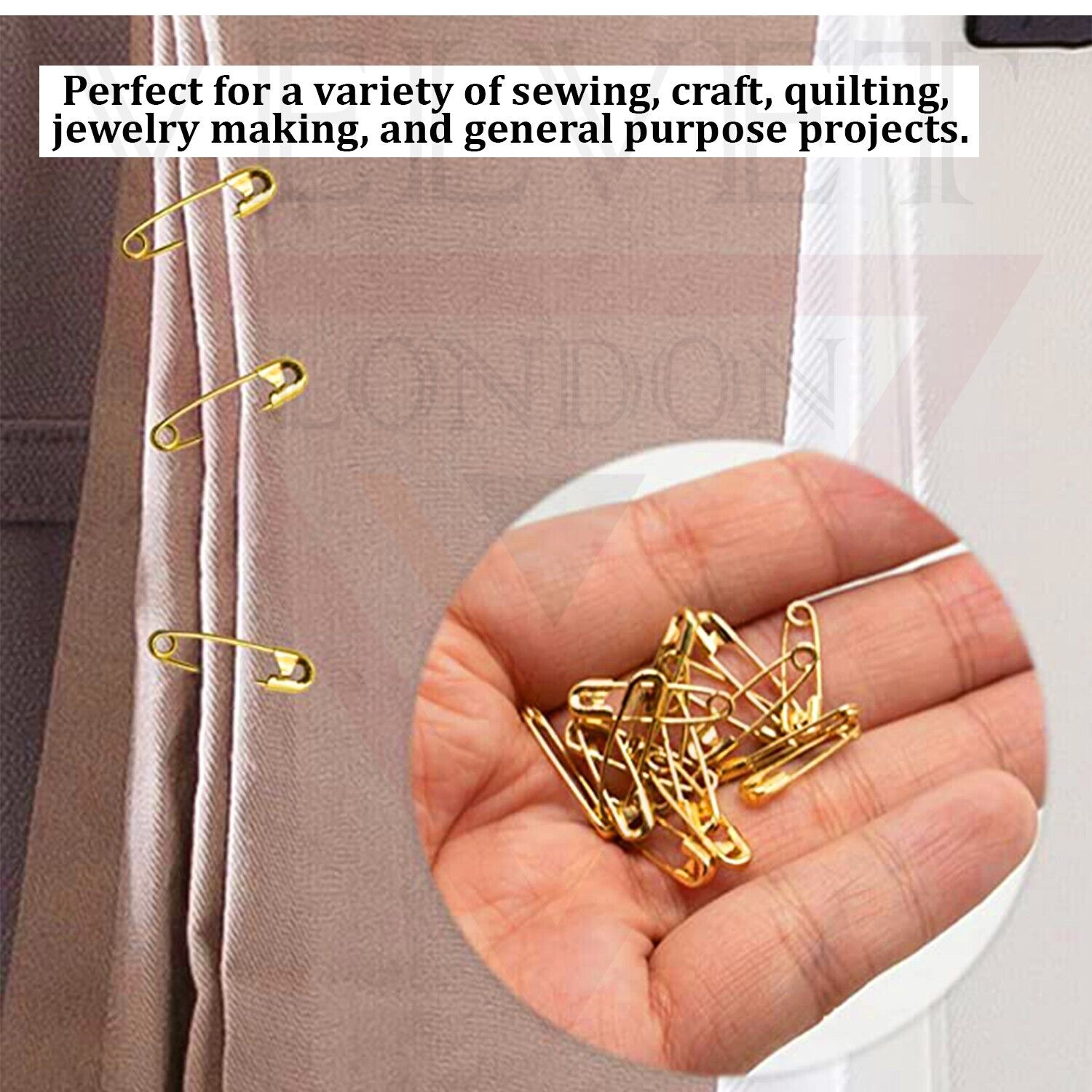50Pcs Golden Safety Pins Metal Sewing Pins For Art Craft Sewing Jewellery Making