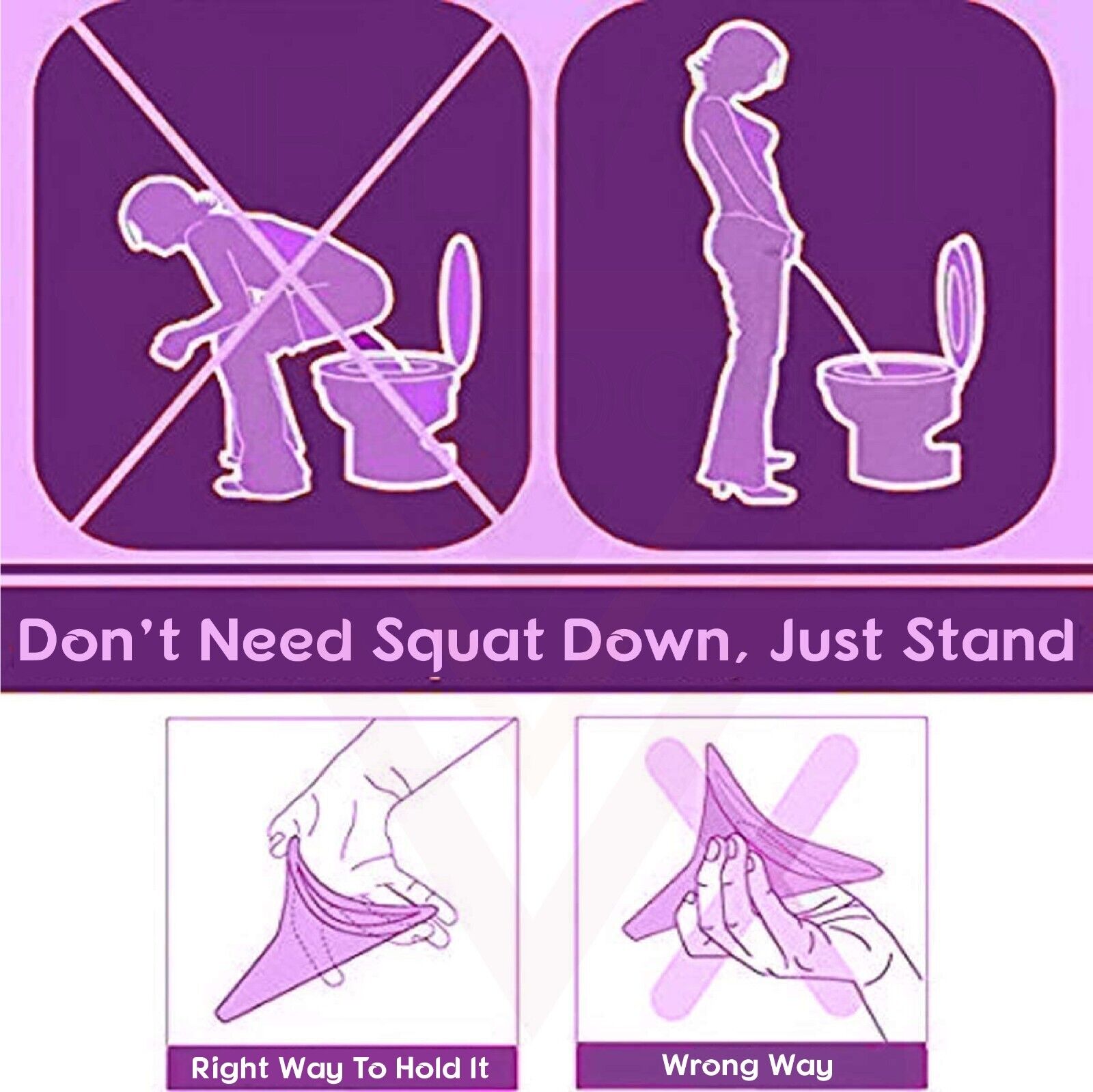 Portable Female Urination Device Reusable Silicone Urinal Funnel For Women New