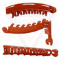 Banana Hair Clips Dark Square Barley Twist Fishtail Comb Ponytail Holder Grips