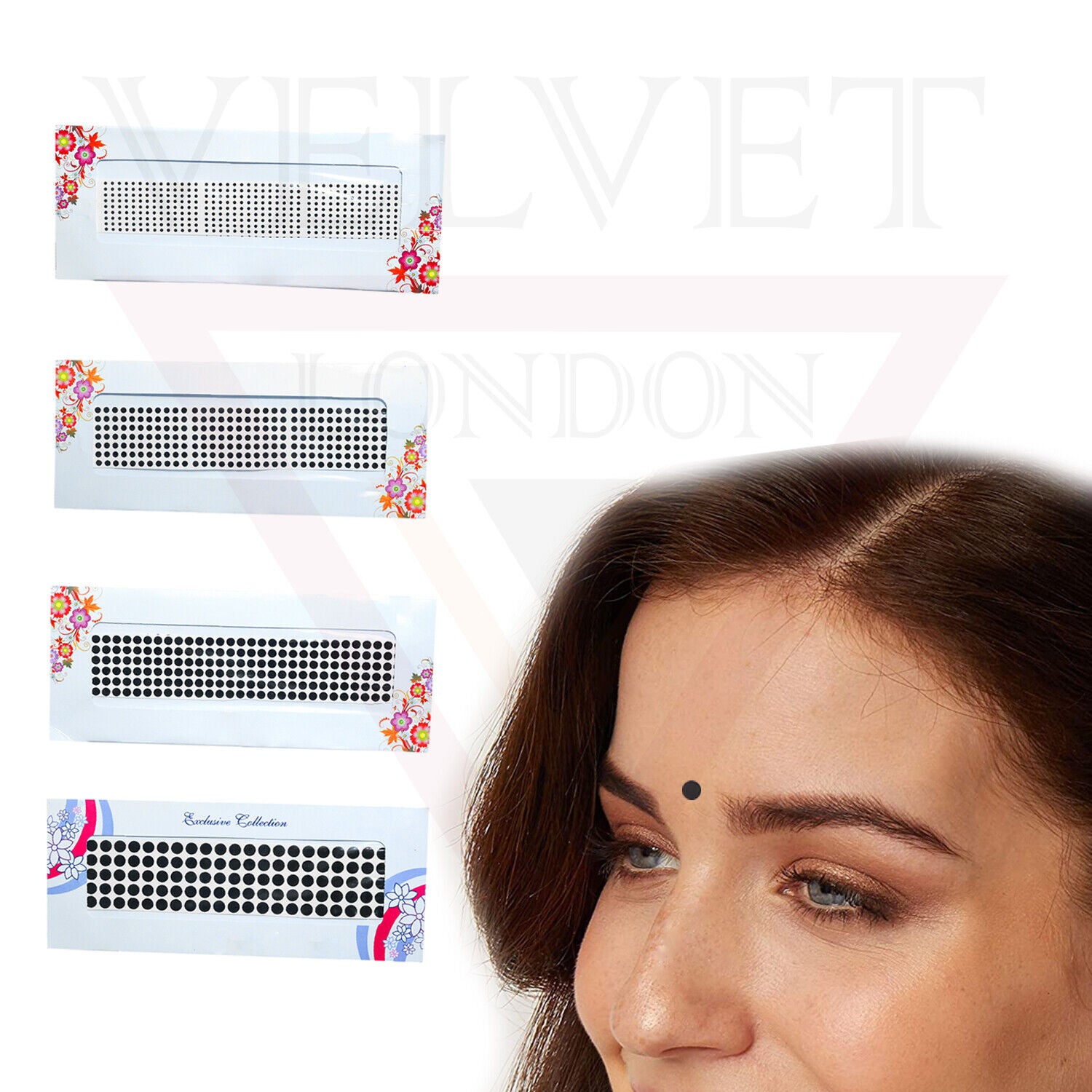 Round Black Bindi Indian Dots Chandla Forehead Sticker Wedding Party Balls Tikka