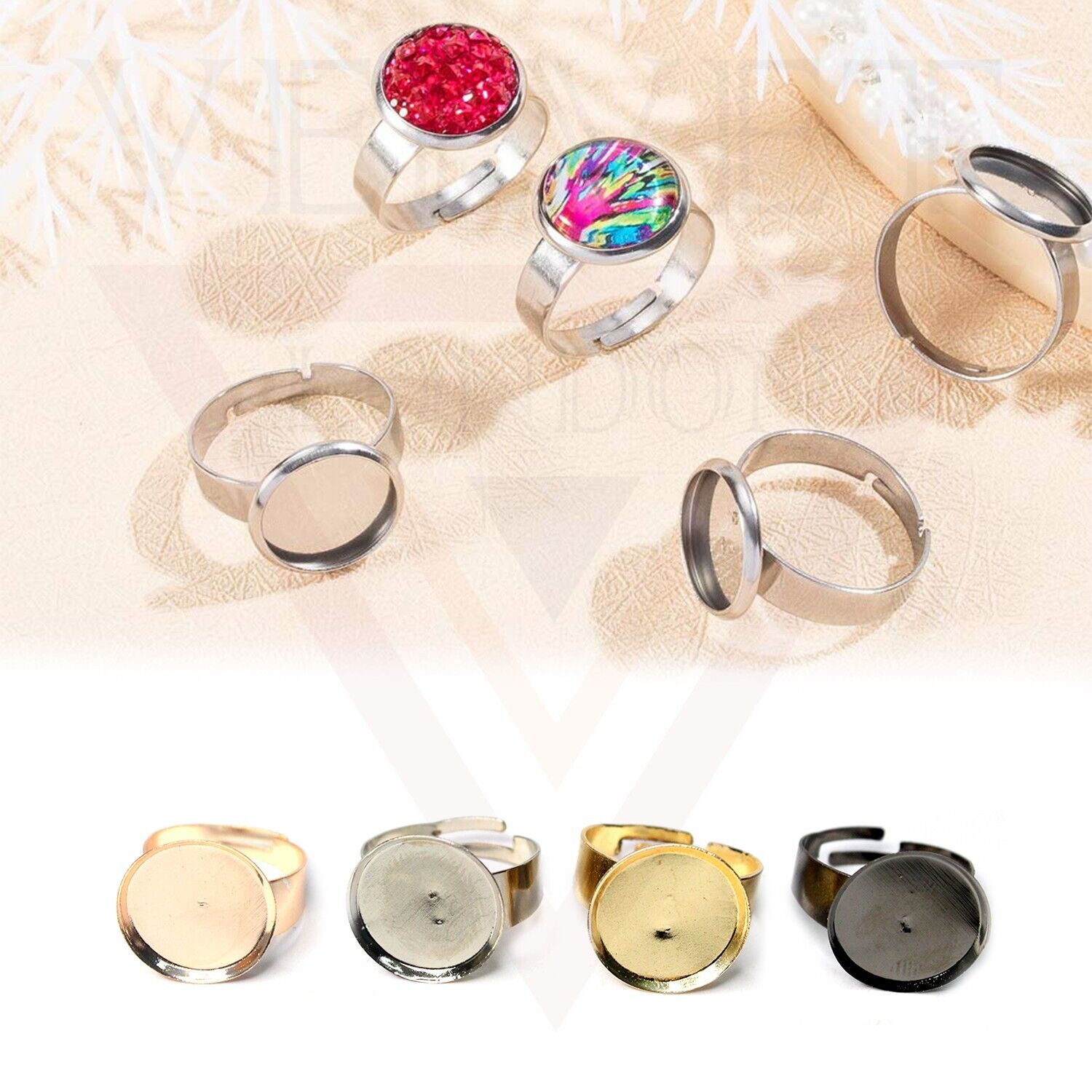 Round Adjustable Ring Bases Finger Ring Making For Ring Making Jewellery Blanks