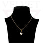 Heart Pendant Necklace Small Colour Lock Golden Chain Vintage Delicate Choker UK
