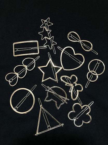 Silver Korean Clip Hair Clip Metal Hair Pin Sliders Minimalist Grips Barrettes 