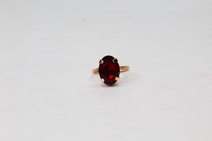 Finger Ring Big Crystal Stone Stretch Rings Golden Oval Diamond Gemstone Ladies