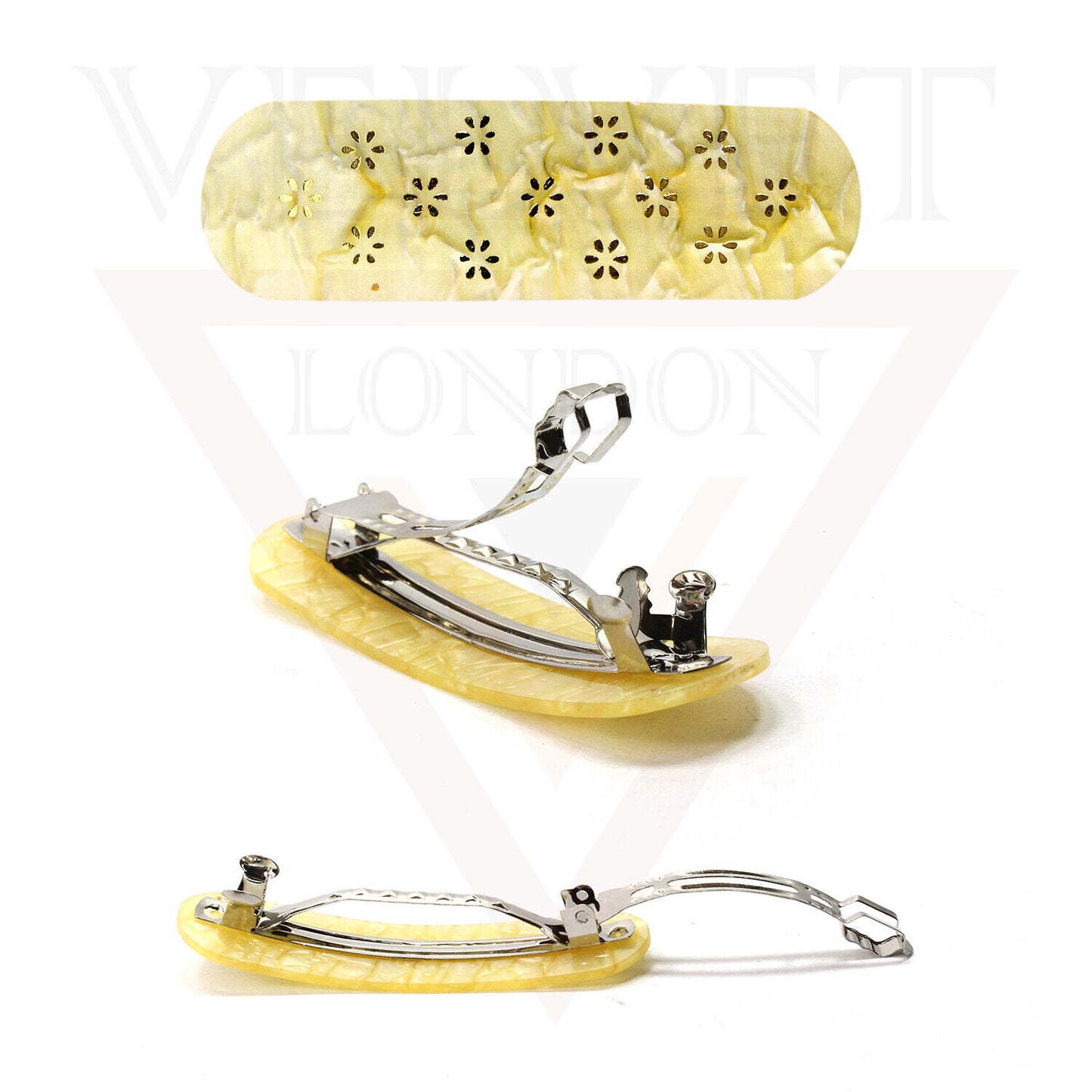 Flower Hair Clip Snap Hair Barrettes Classic Automatic Acrylic Tortoise Clip Pin
