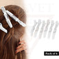6x White Professional Hair Clips Crocodile Salon Sectioning Clamps Hairdressing
