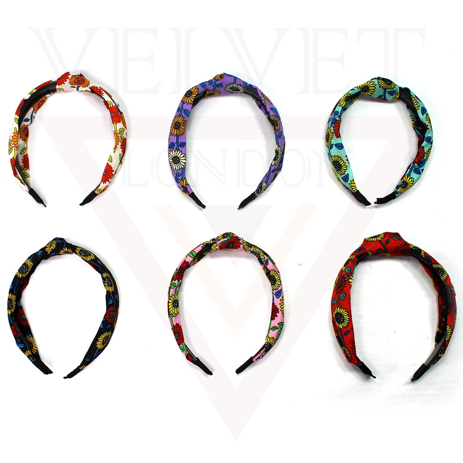 Fabric Headbands Hair Bands Flower Print Elastic Head Wrap Cute Knot Hair Hoop