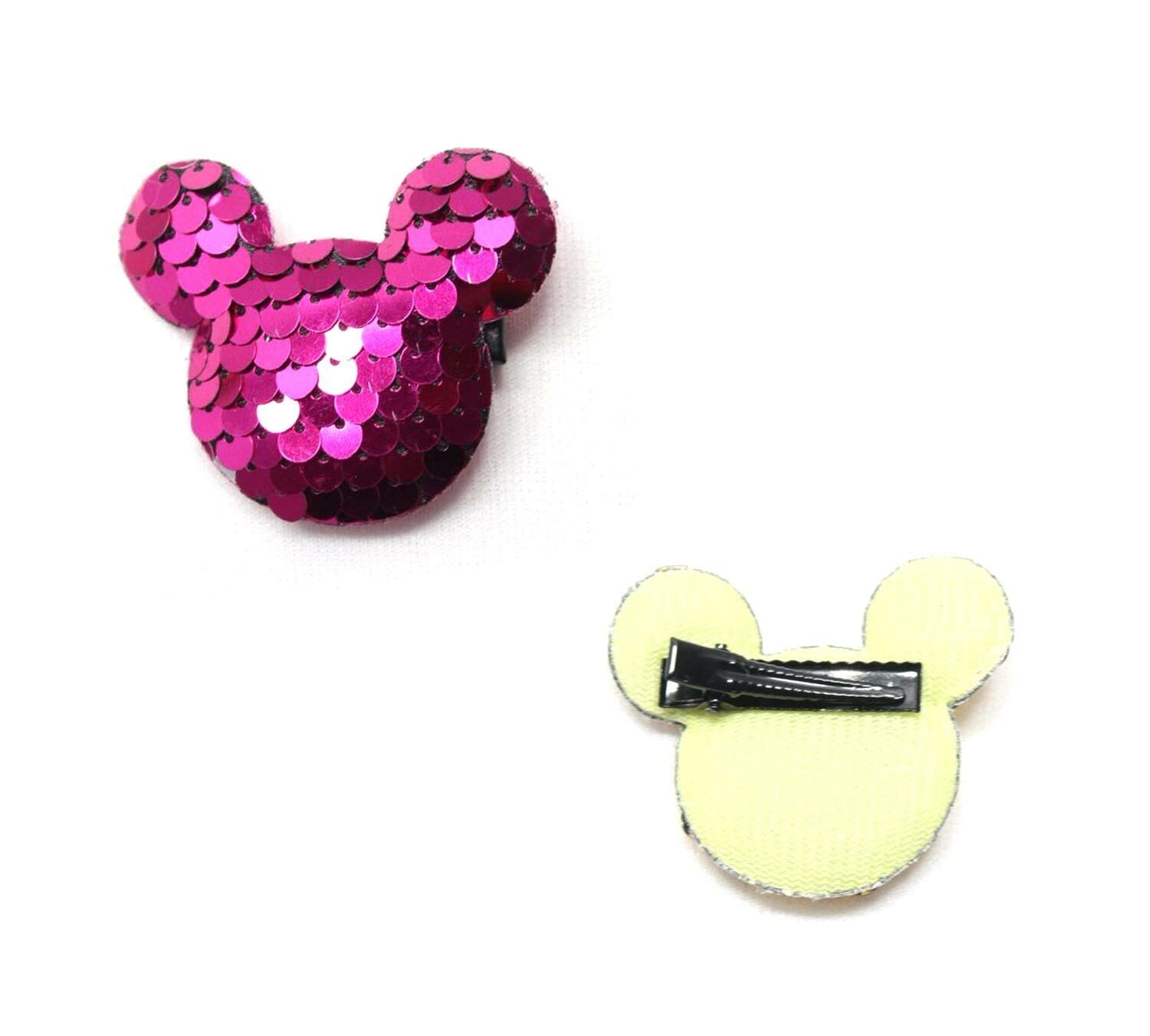 Micky Shaped Cute Hair Clips Metal Babies Snap Barrettes Sparkly Hairpin Sliders