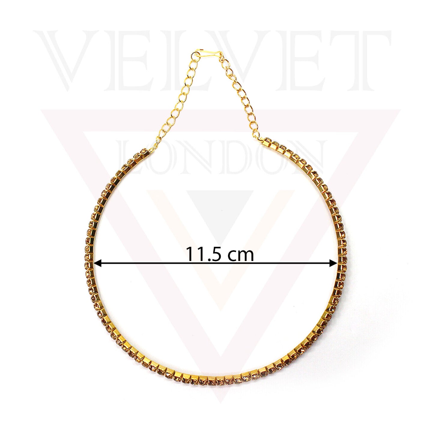 Girls Crystal Necklace Women 1Rows Choker Silver/Gold Partywear/Wedding UK